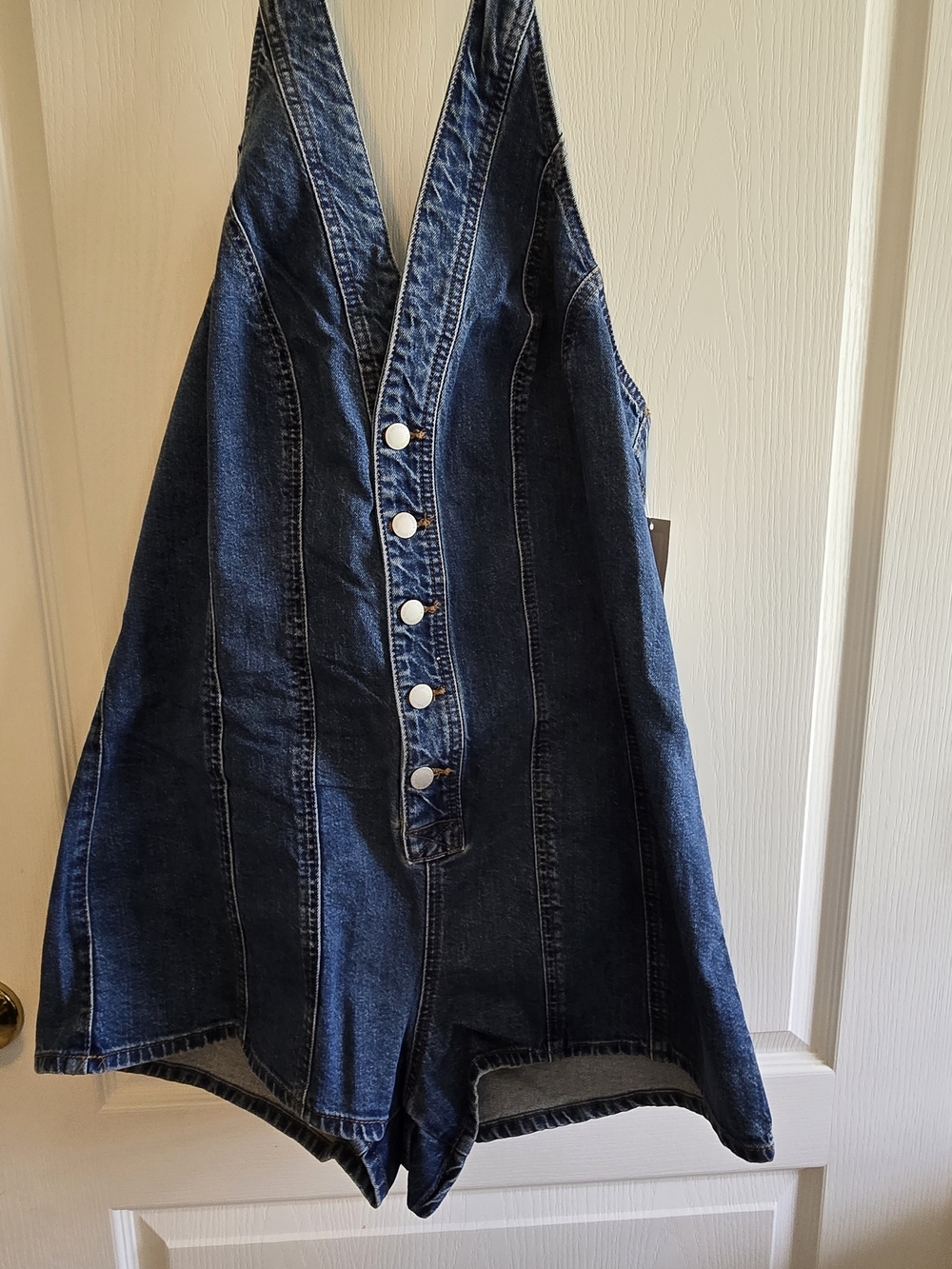 Universal Thread Dark Blue Denim Short Overalls